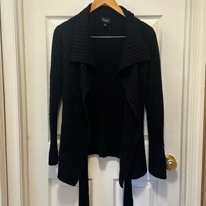 Sonoma Women's Black Ribbed Cardigan Sweater